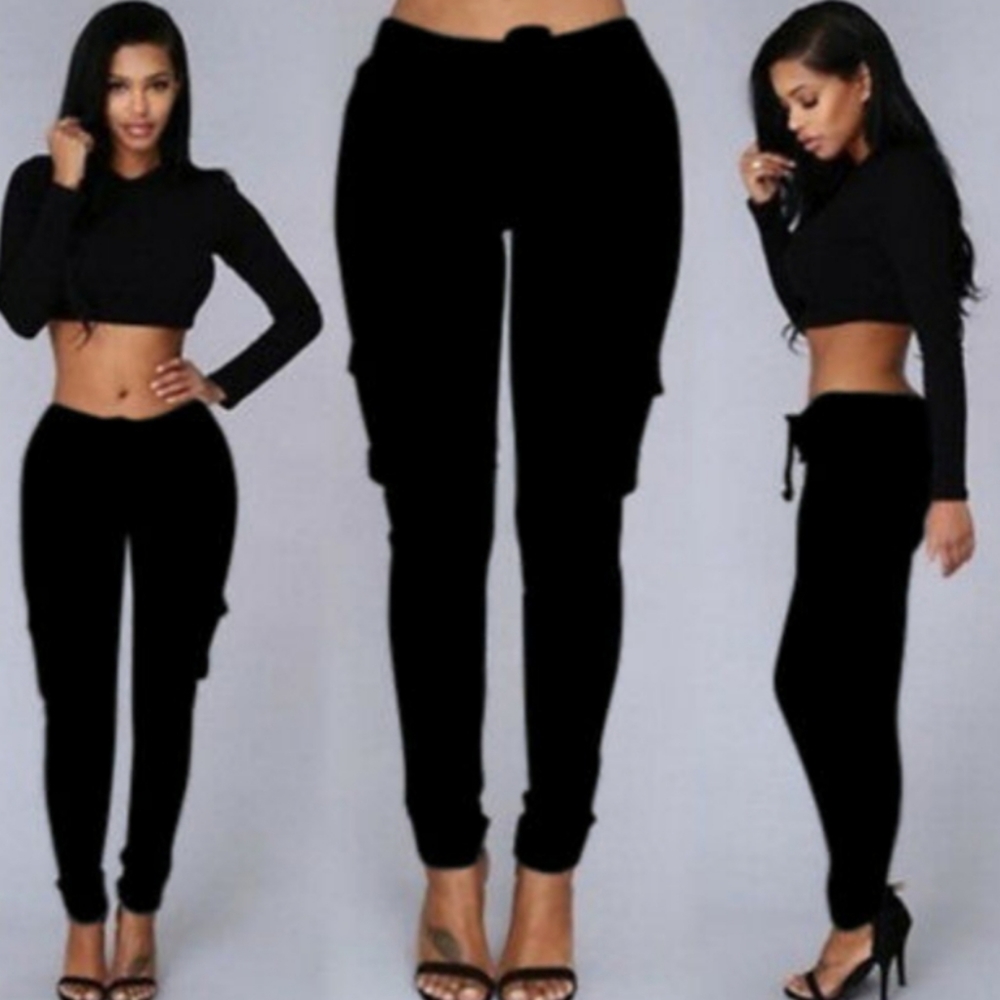 Black Cargo Joggers Pants